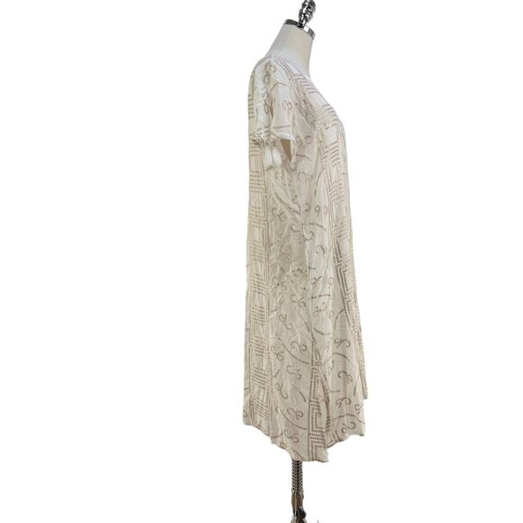 Oliphant White Shift Dress Gold Sequin & Tassels - Picture 7 of 10